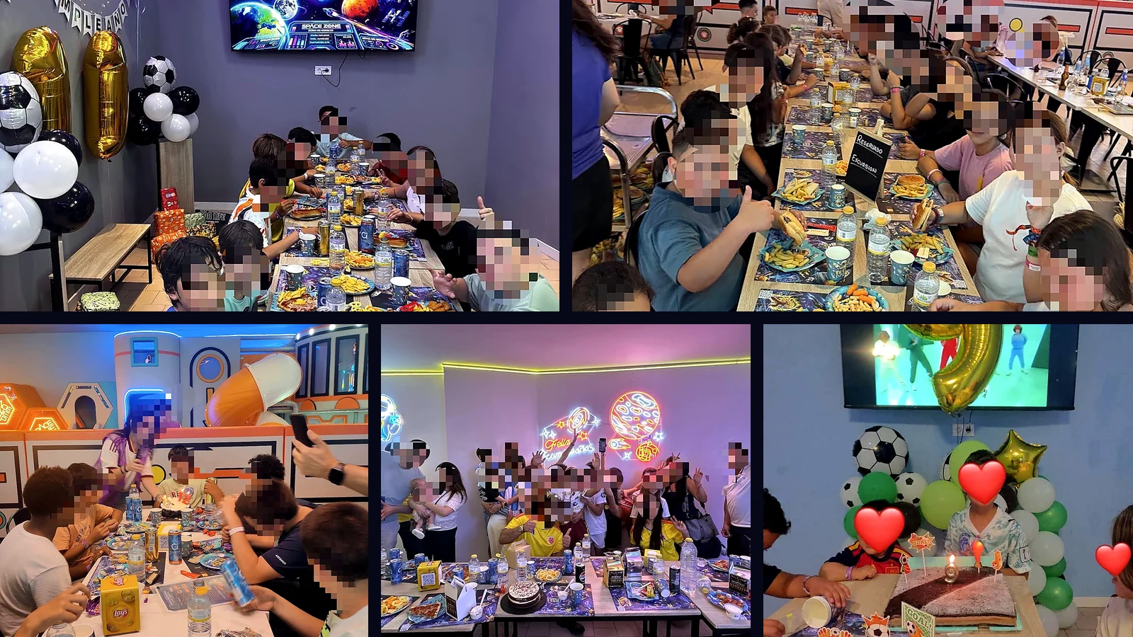 Fotografías reales de cumpleaños infantiles celebrados en Space Zone Jump